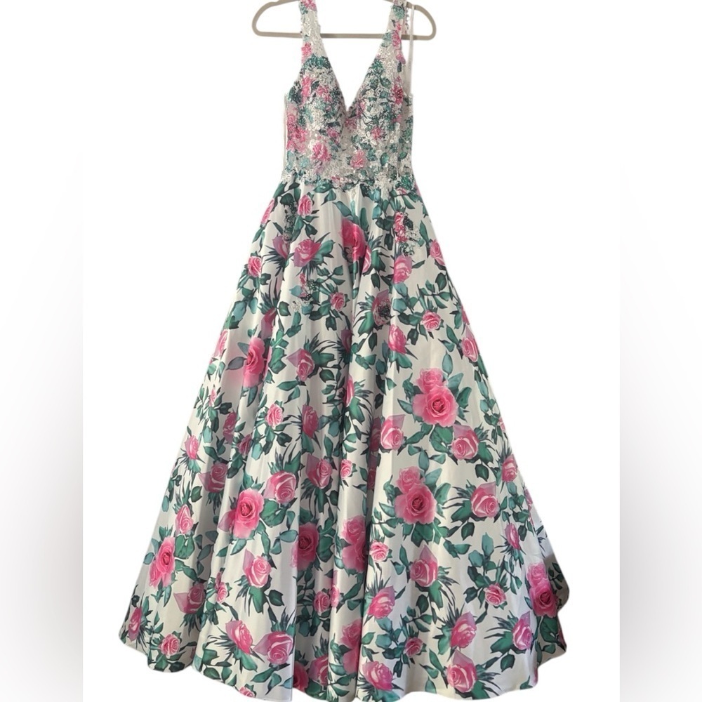 JVN by Jovani Floral Beaded Gown NWT